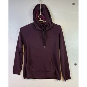 90 Degree Reflex Women's Lux Fleece Hoodie XL Burgundy Kangaroo Pocket Hipster